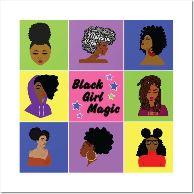 Black Girl Magic Hairstyles Wall Art by blackartmattersshop